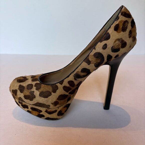 Steve Madden Women's Brown Tan Leopard High Heels Size 8M Bevv-L - Picture 3 of 8